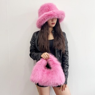 25�羳�¿����Q�º���ë��ñhobo bag���b���yɫ��Ƥ�ݰ���ñ��