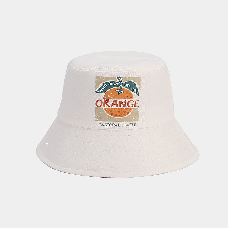 Estilo japonés artístico fresco creativo naranja patrón pescador sombrero moda estilo coreano Internet celebridad moda al aire libre protección solar sombrero para el sol