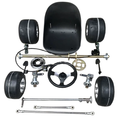 168 Go-Kart Accessories, Modified Drift Car, Four-Wheel Electric Vehicle, Front and Rear Suspension Brake System with 5inch Tires