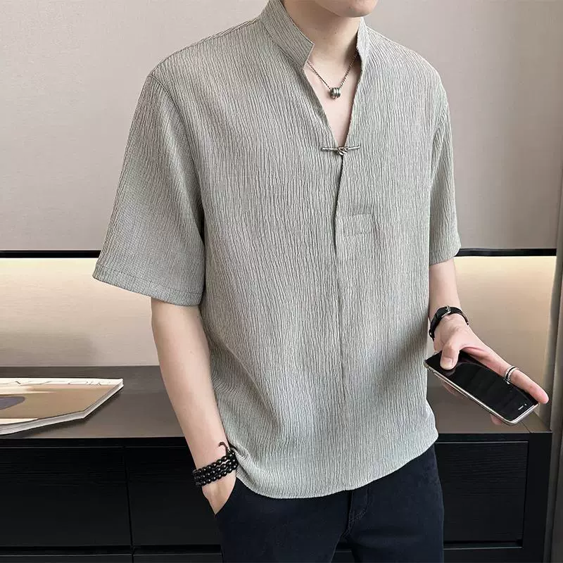 2024 новый продукт Guochao имитация конопля складка дизайн чувствующий воротник