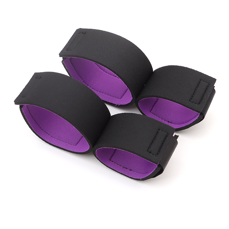 Purple Bed Restraint Set with Leg Splitter and Hand & Foot Cuffs — detail image 5