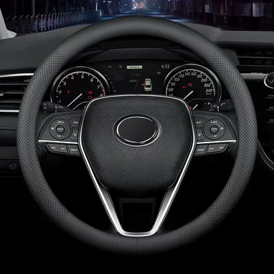 Factory Napapi car steering wheel cover four seasons universal 15 English 38cm non-slip breathable black handle cover (Steering wheel cover) - round-1135-black-38cm