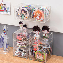 Desk Hand Puppet Transparent Storage Box Multi-functional Badge Popper Storage Box Plastic Accessory Drawer-style Storage Box