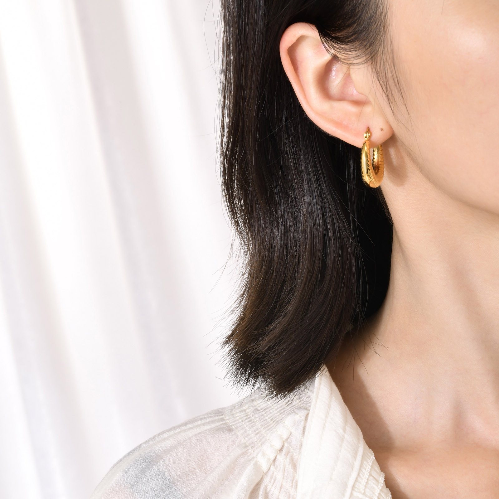 Simple Style U Shape Stainless Steel Plating Earrings 1 Pair