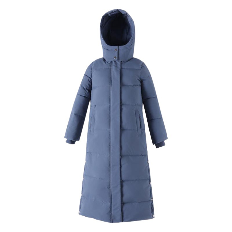 Chaqueta de Plumón Extra Larga para Mujer, Abrigo de Algodón Extra Largo con Capucha para Mujer