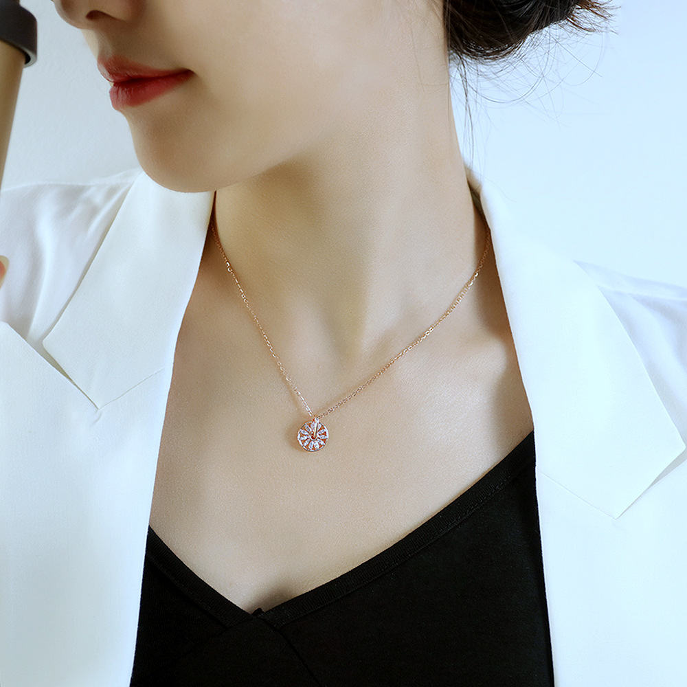 OPK饰品抖音直播货源ins时尚镶钻项链小众设计摩天轮网红锁骨链