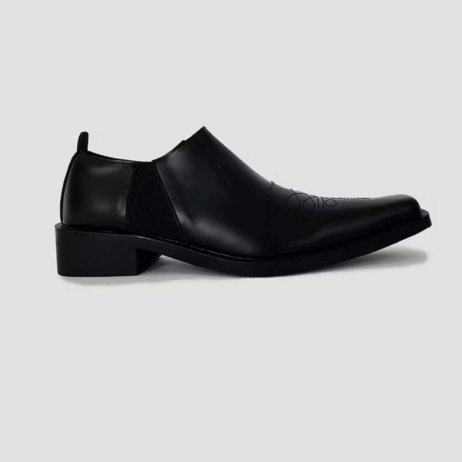 ShoeVault 2025 Niche Pointed Leather British Commuter Men's Height-Increasing New Derby Wizard Slip-On Busins Formal Low-Top_vogvips.com