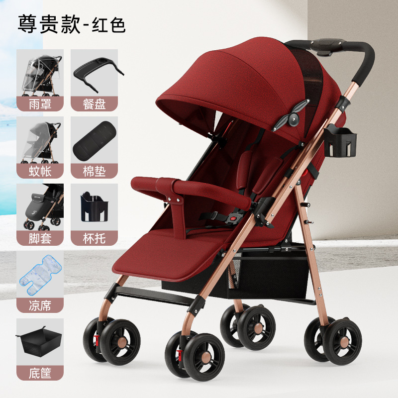 Mayorista bidireccional cochecito de bebé se puede sentar y acostarse bebé ultra ligero plegable pasear artefacto mágico para el recién nacido portátil