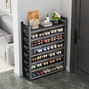 Steel Shoe Rack Simple Shoe Rack Household Doorway Storage Artifact Door Entrance Shoe Cabinet Ornaments Place Multi-Layer