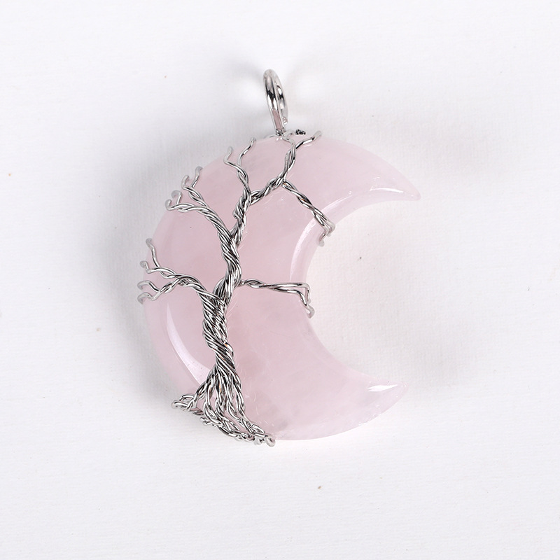 1 Pièce 35*45mm Cristal Artificiel Lune Arbre De Vie Pendentif display picture 16