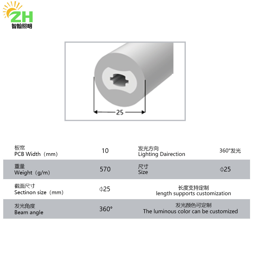 360 grados redondo de silicona lámpara luminosa lámpara de manguera redonda LED flexible lámpara de neón tubo de luz barra de neón