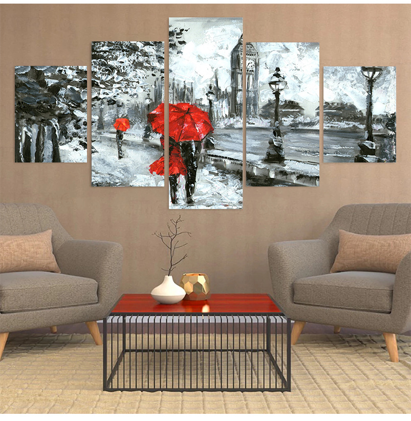 5l Union Vice Modern Abstract Couple Street Poster Canvas Painting Art Painting Plant Picture Home Decoration Painting Core
