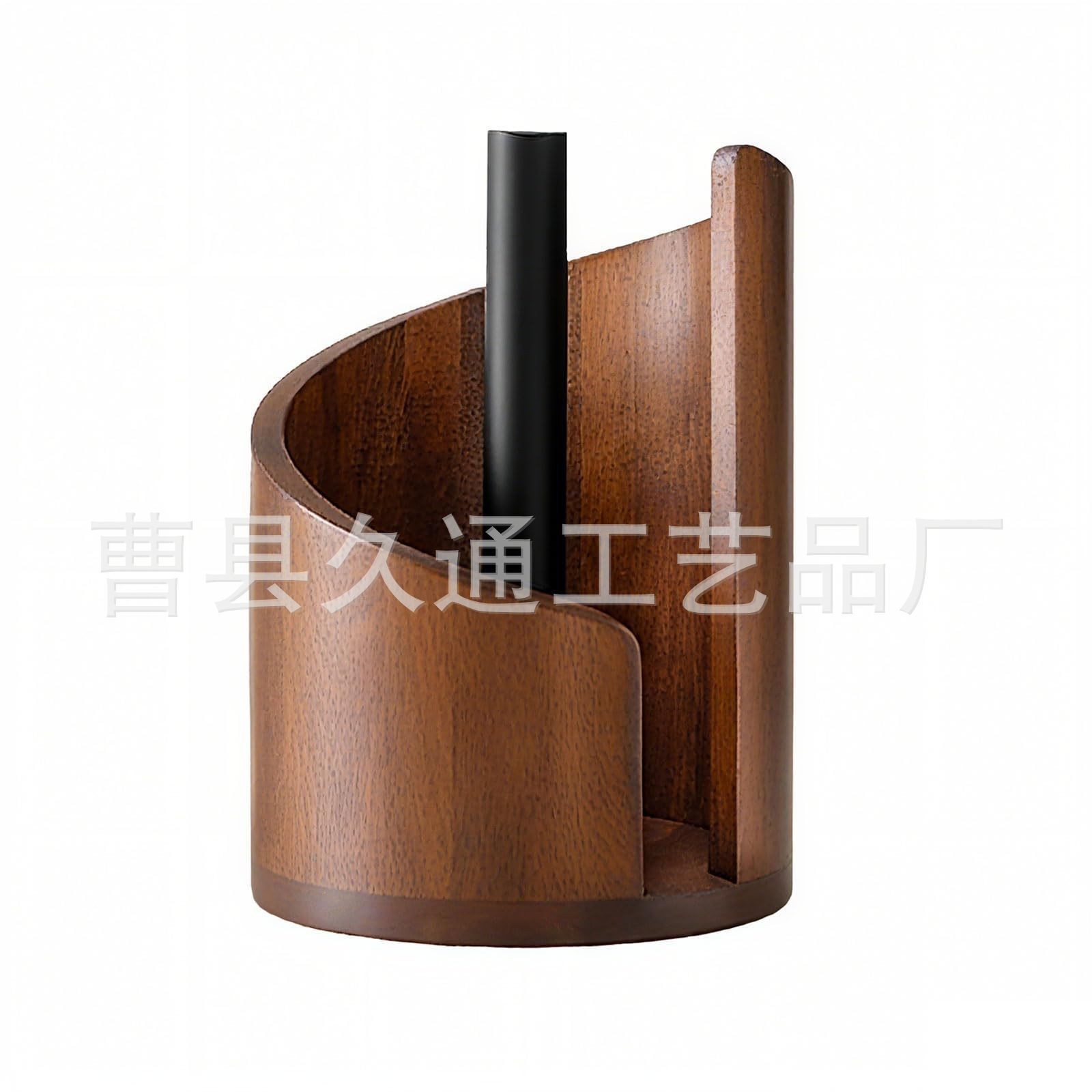 Estante de toallas de madera, estante de almacenamiento de papel de rollo doméstico, estante de acabado, decoración de escritorio, estante de toallas de madera al por mayor