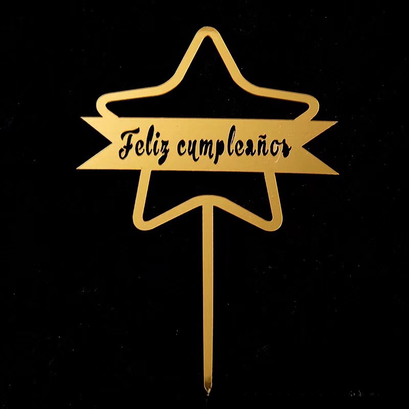 Transnacional 10 tarjetas acrílicas de fiesta de cumpleaños decoración de tarta de bandera de inserción de adornos de fiesta celebridad en línea image 29