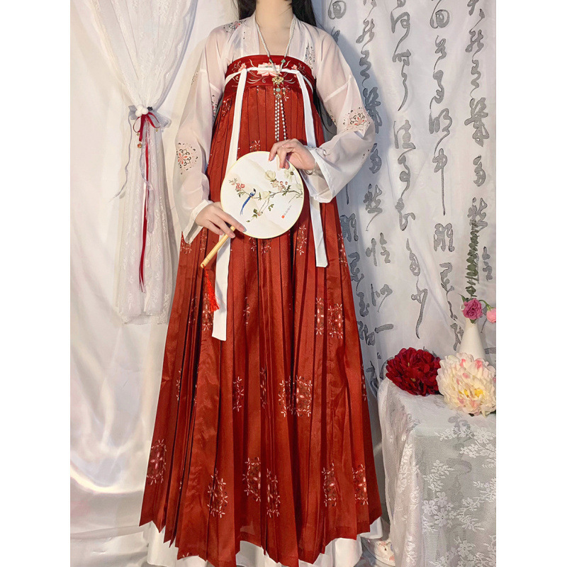 Original Authentic Hanfu for Women, Chinese Style Tang Dynasty Chest-Length Ru Skirt, Summer Super Fairy Cabbage Full Set of Ancient Costume