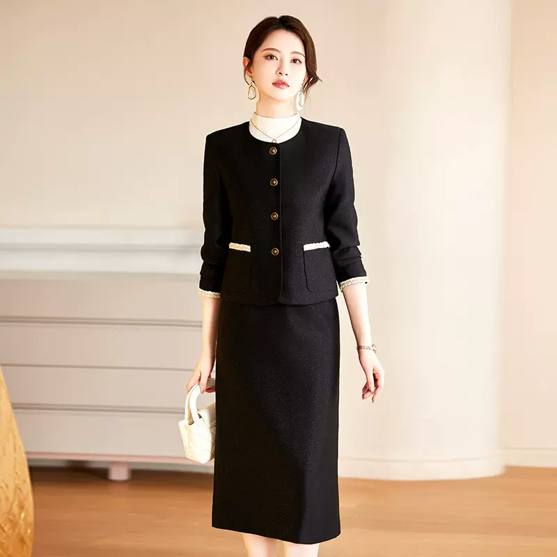 秋冬小香风套裙日常通勤套装职业装气质优雅名媛修身套裙