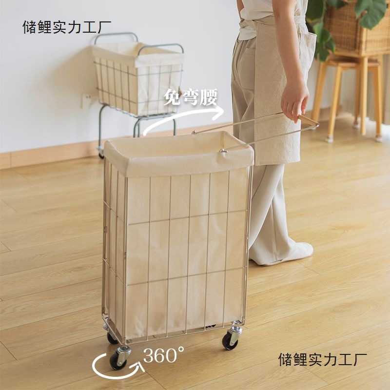 Japanese-Style Dirty Clothes Basket Foldableable Stainless Steel Clothes Storage Basket Large Capacity Bathroom Laundry Basket Household Dirty Clothes Basket