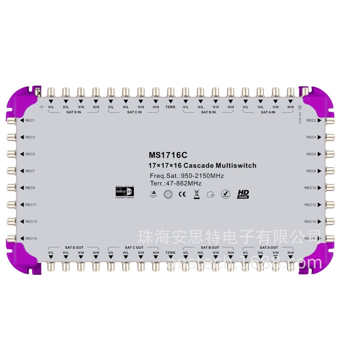 MS1716C Спутниковое мультиплексное переключатель Multiswitch 17in каскад/терминал