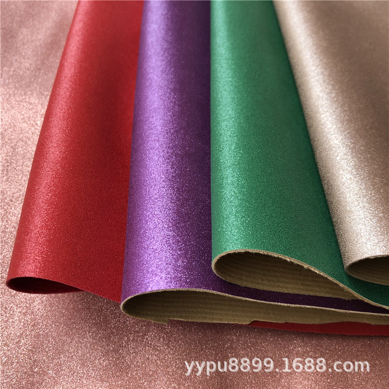 满天星闪光pu磨砂pu亮晶晶仿格丽特葱粉PU箱包手袋鞋材面料人造革