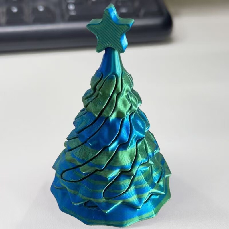 跨境新款3D打印圣诞树推推乐摆件圣诞节创意礼物螺旋解压玩具批发|undefined