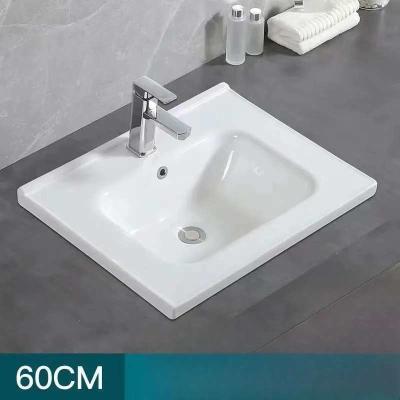 lavabo de baño armario lavabo semicrustado de alta temperatura cerámica integral lavabo de baño lavabo de baño único