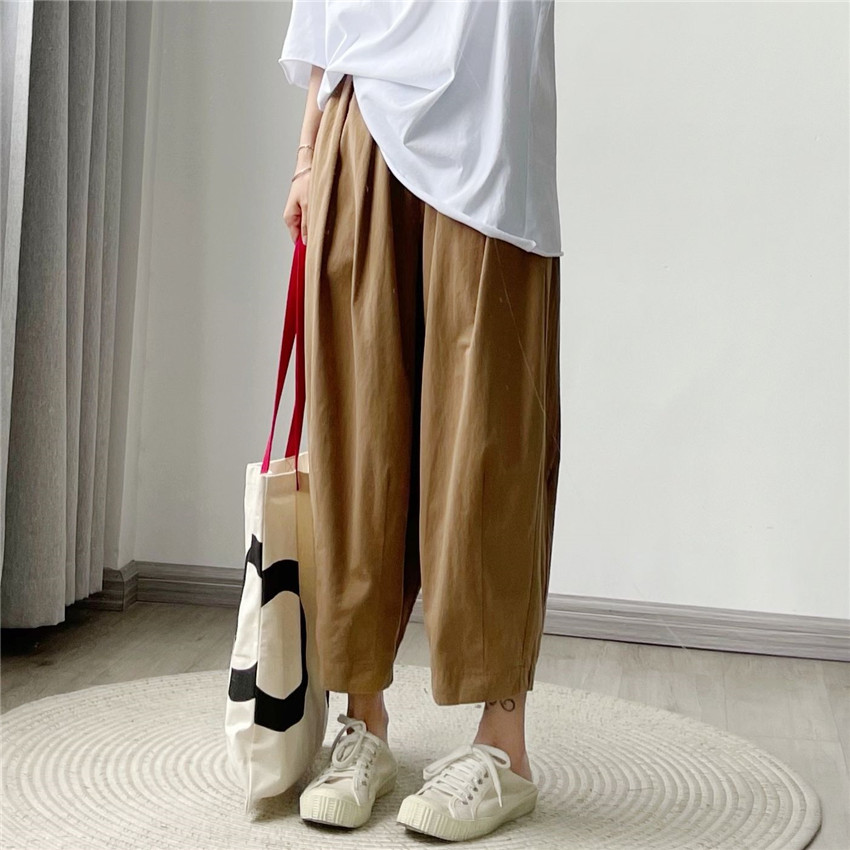 Overalls Lantern Pants Women's Summer Large Size Meat-Covering Pants Loose Casual Big Dad Cropped Wide-Leg Balloon Pants Radish Pants