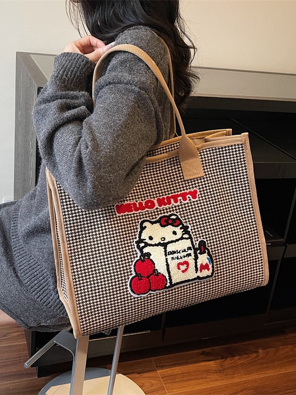 Bolsa de estilo coreano para mujeres de viaje de alta capacidad nicho sensación de cartón de dibujos animados bolso de hombro de mil pájaros