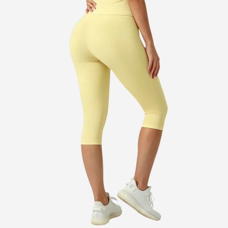 Deportes al aire libre transfronterizos pantalones de manga corta y pantalones largos de siete puntos, pantalones de velocidad seca, cintura alta y caderas levantadas, juegos deportivos para mujeres de verano ropa de yoga de fitness