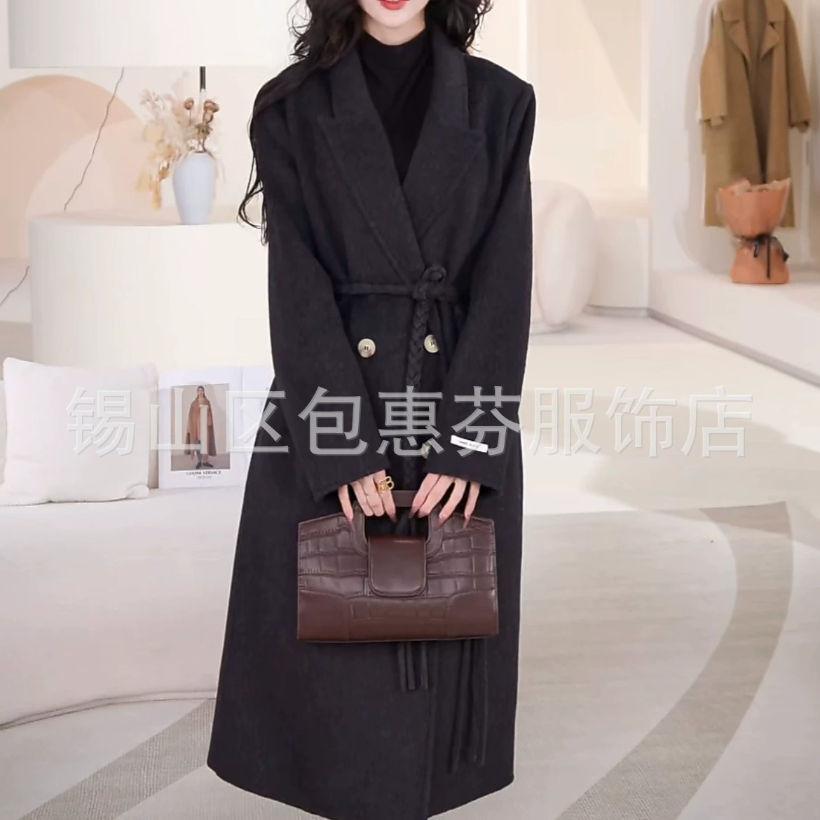 Элегантная высококачественная ручная шерстяная верхняя одежда 2025 года, новая двусторонняя шерстяная куртка для женщин на осень и зиму.