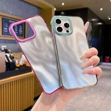 适用iphone15pro染色PC镜子手机壳苹果16无边框羽纱13保护套镜面