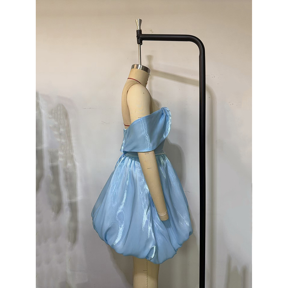 Summer Women Clothing Short Temperamental offShoulder Party Puff Short Dress 7 Summer Women Clothing Short Temperamental offShoulder Party Puff Short Dress