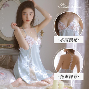 Sexy Lingerie Dress, Sexy and Tempting, Large Size Pajamas on Bed, Small Breasts, Flat Chest, Hot and Free