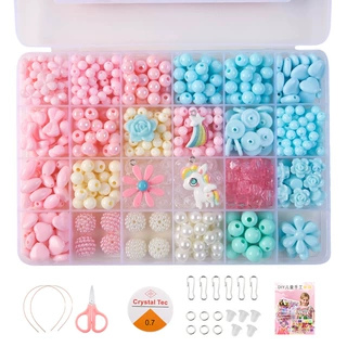 彩色串珠儿童穿珠子diy手工手链弱视训练饰品制作材料包益智玩具