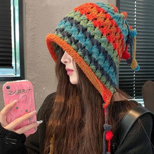 ��ϵ�ֹ��h����ɫë��ñ��Ů�ﶬ���Ӻ�ů�o��ᘿ�ñ���K���^ñ