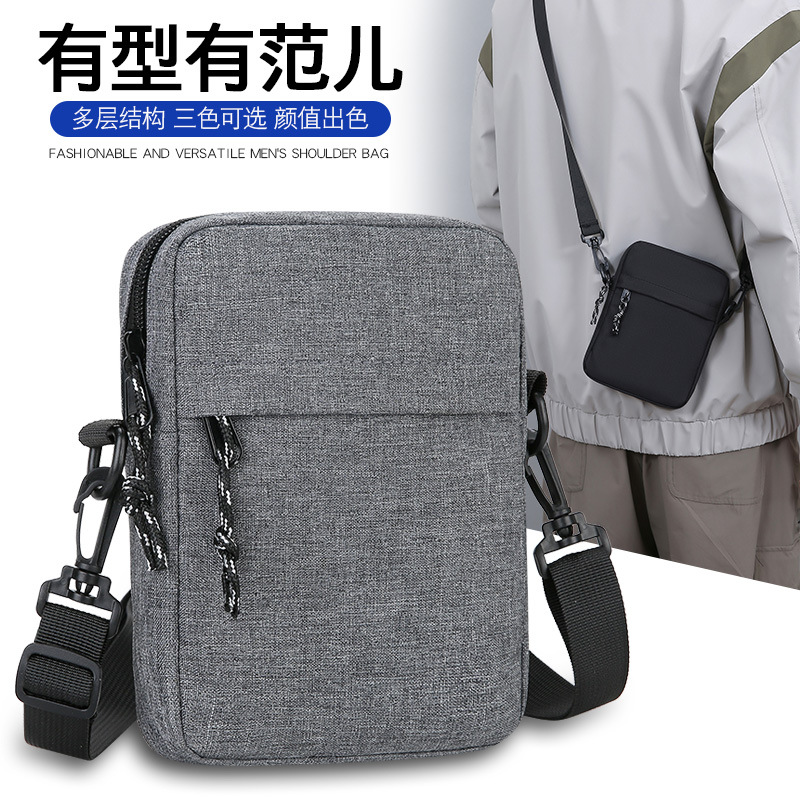 Bolso de Hombro Moderno y Sencillo, Modelo 2025, Color Sólido Informal, Bolso Bandolera Pequeño para Teléfono Móvil, Bolso Cruzado Deportivo y Moderno para Hombre