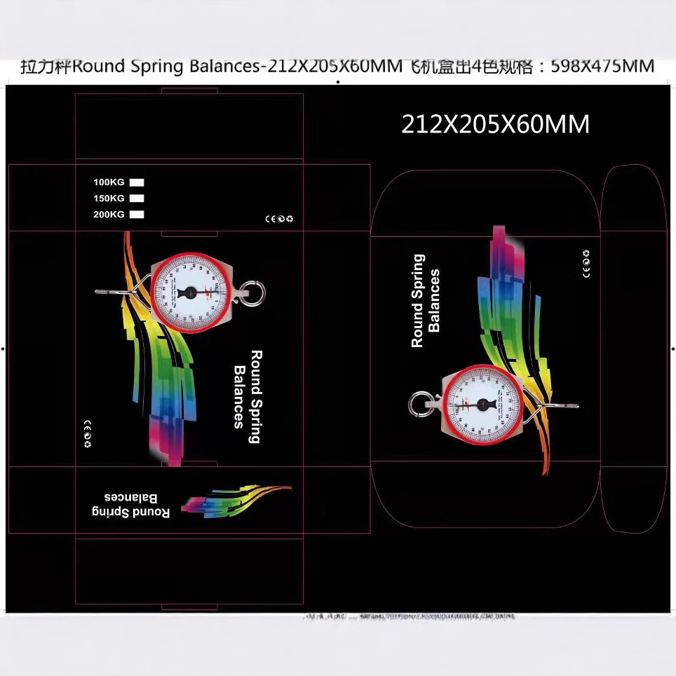 Escala portátil de aluminio, escala de gancho, escala de resorte 150kg, comercio exterior