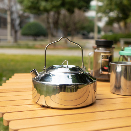Outdoor stainless steel kettle camping mountaineering fishing portable tea kettle camping kettle self-driving picnic coffee pot