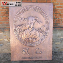 定制红铜锻铜浮雕铸铜人物雕塑玻璃钢校园背景墙设计装饰铜板画