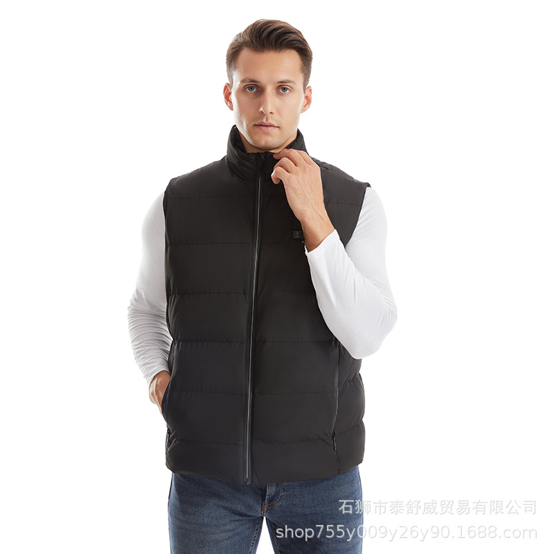 Chaleco calefactor nuevo del fabricante, chaleco calefactor eléctrico de 15 zonas de control dual de invierno, chaleco calefactor eléctrico inteligente casual para hombres
