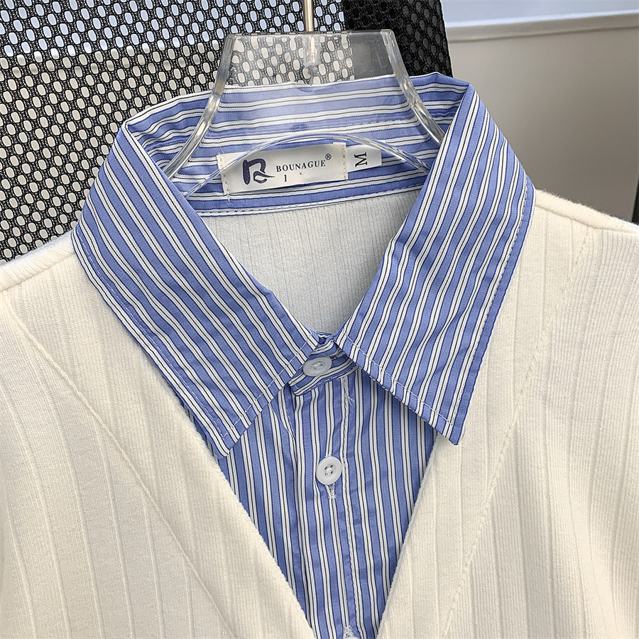 Otoño y invierno nuevo suéter cardigán hombre retro jacquard contraste delgado camiseta de punto casual chaqueta con solapa manga larga