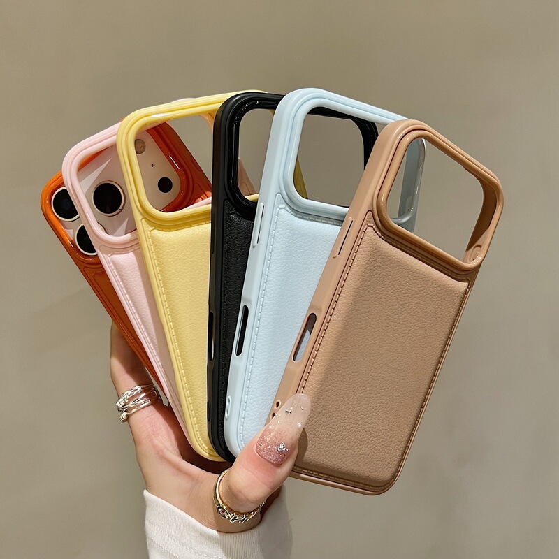 Leather Texture High-End Suitable for Apple 17Promax Mobile Phone Case 16/15Pro Anti-Fall 14/13/12/11 Soft Shell X