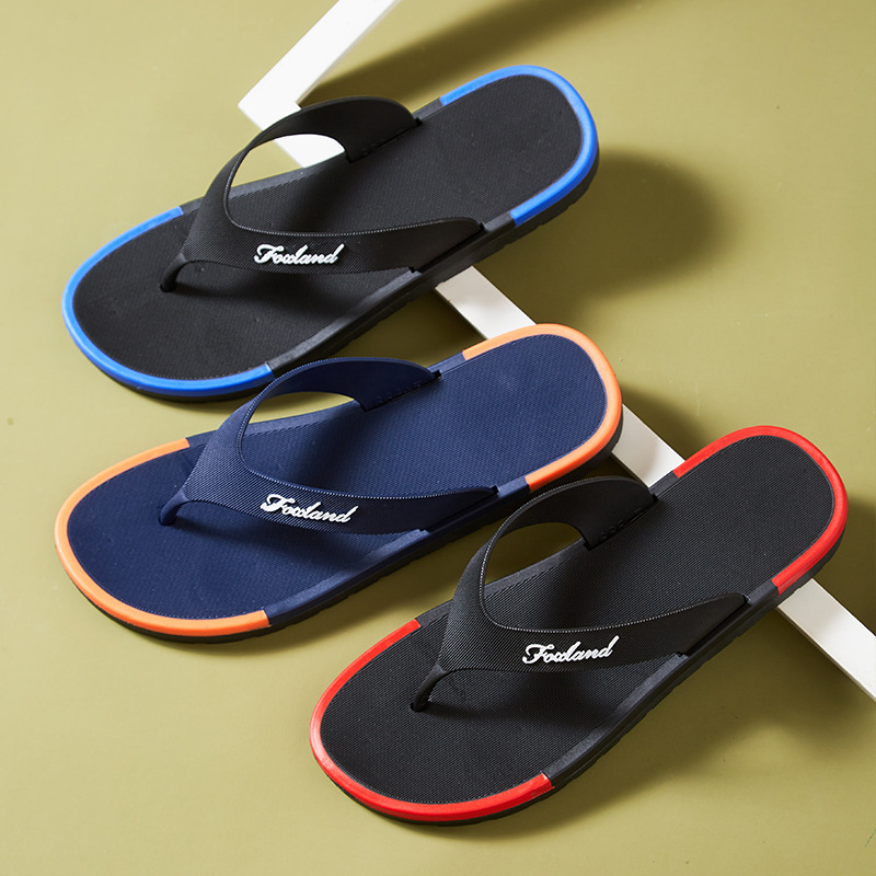 Four Seasons Leisure Slip-On Comfort Home Plastic Slippers, Outdoor Beach Youth Trendy Fashion PVC Herringbone Sandals