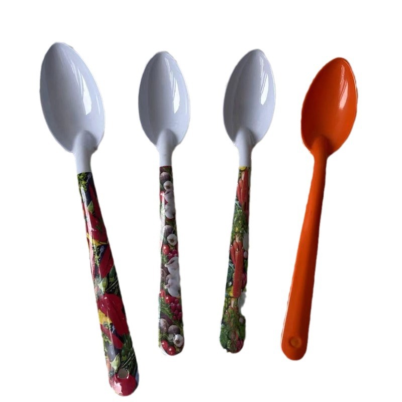 Cubiertos de melamina tenedor y cuchara para ensalada y sopa disponibles en varios colores cuchara grande de melamina