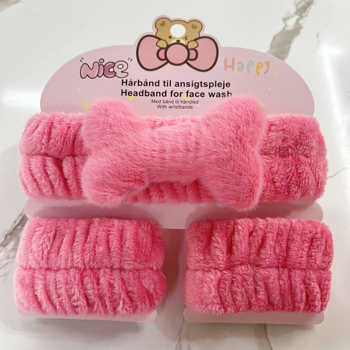 Banda de cabello de moda con tarjeta de papel dulce decoración de animales pequeños de peluche de lavado banda de cabello de dibujos animados correa de muñeca tridimensional