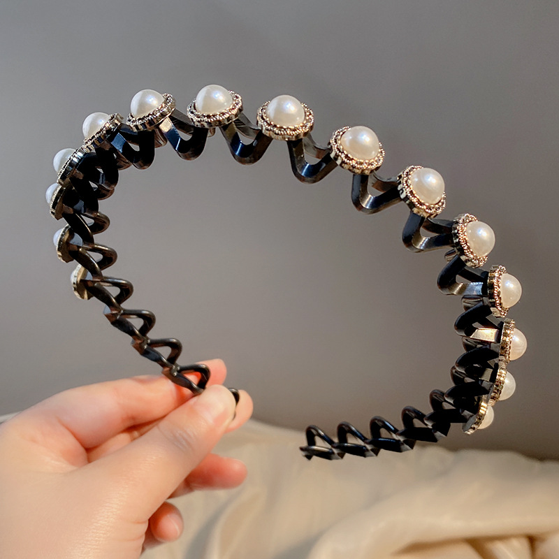 Diadema accesorios para el cabello al por mayor de las mujeres de estilo coreano rhinestone trébol pinza de pelo lindo lavado de cara pelo presionando antideslizante diadema dentada