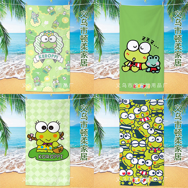 Cross-border Taiwan Cartoon Sanrio Beach Towel Cute Big-eyed Frog Children's Bath Towel high quality Class A Absorbent Towel