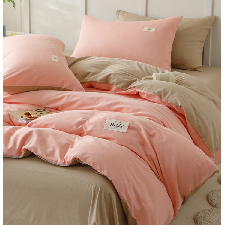 Algodón de cuatro piezas, ropa de cama de algodón lavable, ropa de cama