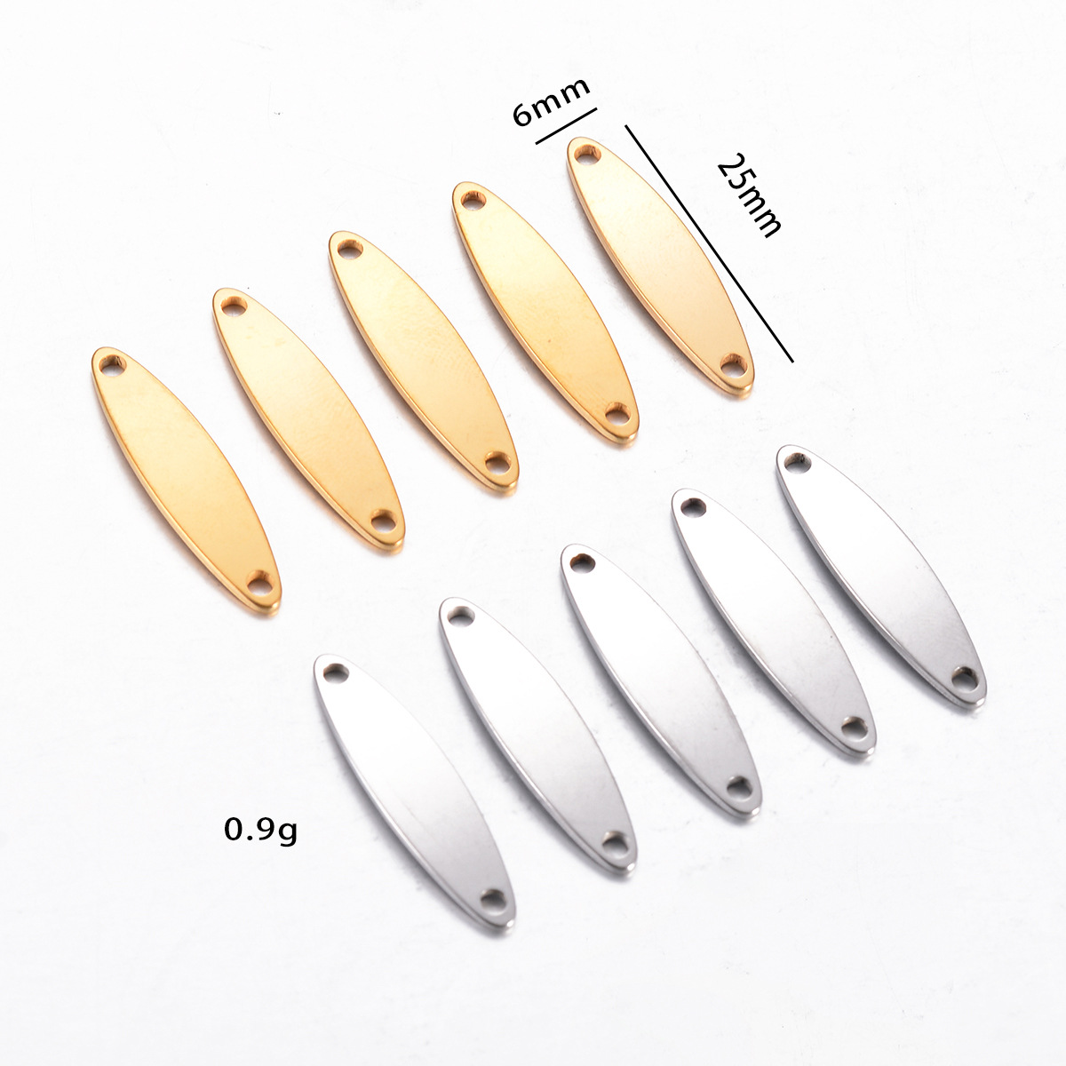 25g Weight PVD Coated Gold Plating Process Pendant Jewelry Making Type 6*25mm Jewelry Making Size 20 PCS/Package 6*25mm 304 Stainless Steel Customization Laser Engraving Solid Color Pendant DIY Jewelry Accessories
