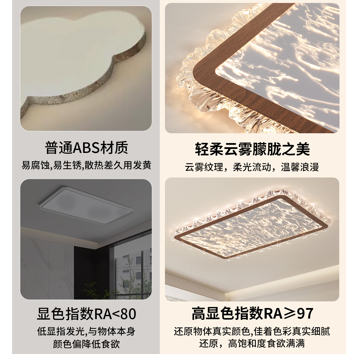 Luz de techo de la sala de estar de nubes estilo antiguo minimalista 2026 nueva atmósfera lujosa decoración del dormitorio luz principal de la sala de estar 472L