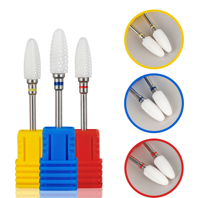 Cabeza de maíz de cerámica de molienda de uñas, eliminación de la piel muerta, eliminación de uñas, eliminación de perforación, herramientas de manicura para principiantes, broca de perforación
